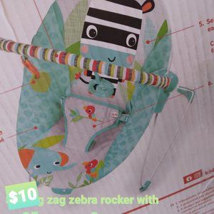Bright stars baby bouncer zig zag zebra